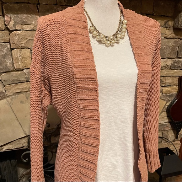 NWOT Aerie Tan Chenille Tie Front Cardigan Sweater Size Small - Picture 3 of 10